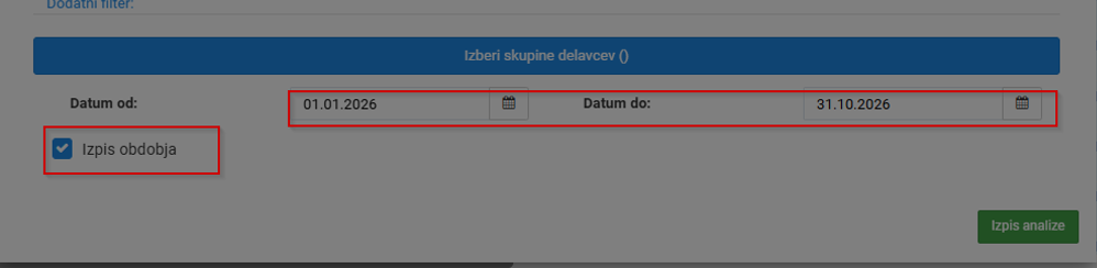 Izbira obdobja